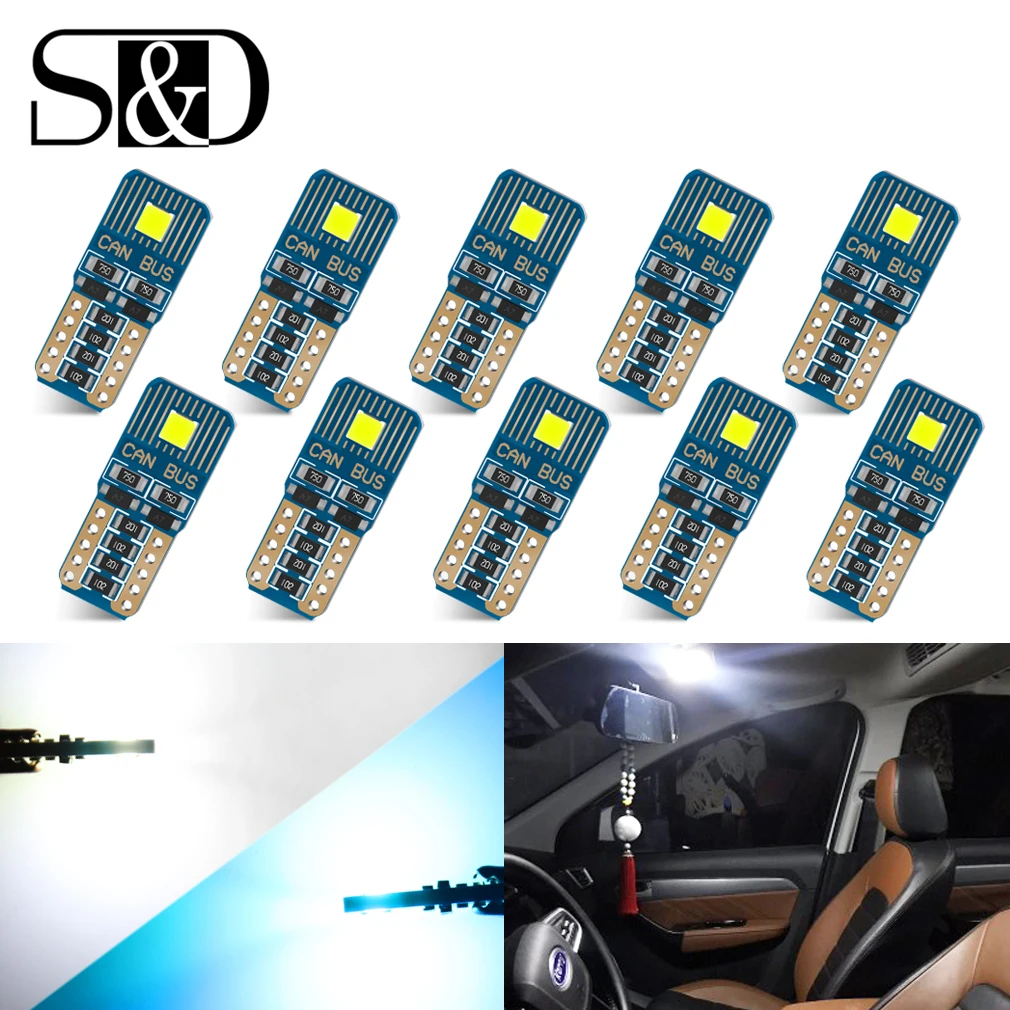 10Pcs T10 LED Car Light 168 194 501 WY5W W5W LED Bulb for Car Interior Dome Map Door Courtesy License Plate Lights White
10Pcs T10 LED Car Light 168 194 501 WY5W W5W LED Bulb for Car Interior Dome Map Door Courtesy License Plate Lights White