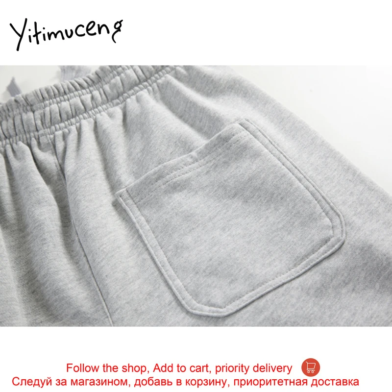 Yitimuceng sweat pants women elastic waist high waist solid women jogger fashion casual drawstring black gray streetwear pant
Yitimuceng sweat pants women elastic waist high waist solid women jogger fashion casual drawstring black gray streetwear pant
