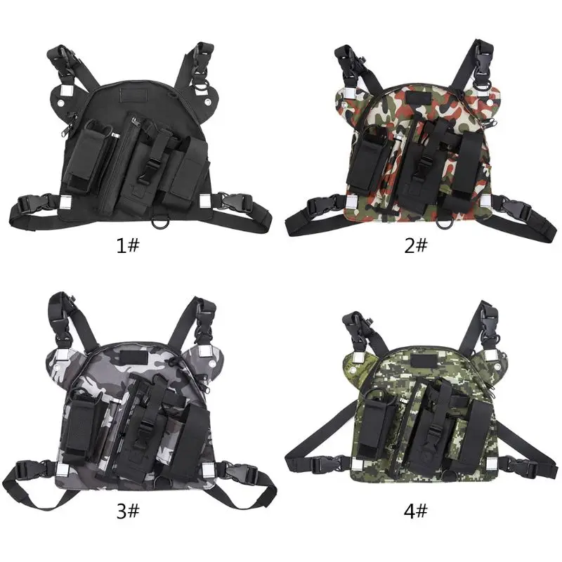 Camouflage T-actical Harness Front Pack bag case Pouch Carry Holster for Kenwood Motorola TYT Baofeng Walkie Talkie Vest rig bag 
Camouflage T-actical Harness Front Pack bag case Pouch Carry Holster for Kenwood Motorola TYT Baofeng Walkie Talkie Vest rig bag