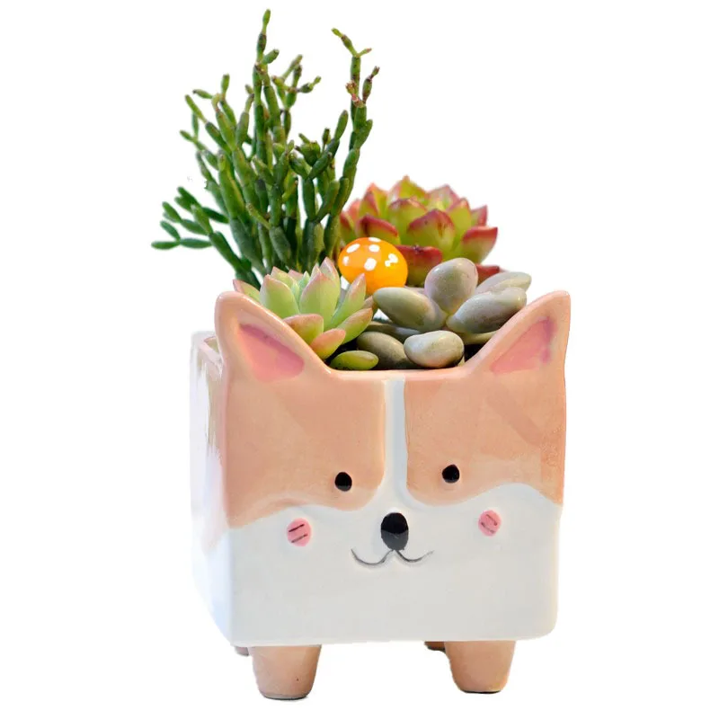Succulent Ceramic Flower Pot Potted Bunny Desktop Potted Container Planter Stand Ceramic Vase Plant Pots Decorative Corgi Style
Succulent Ceramic Flower Pot Potted Bunny Desktop Potted Container Planter Stand Ceramic Vase Plant Pots Decorative Corgi Style