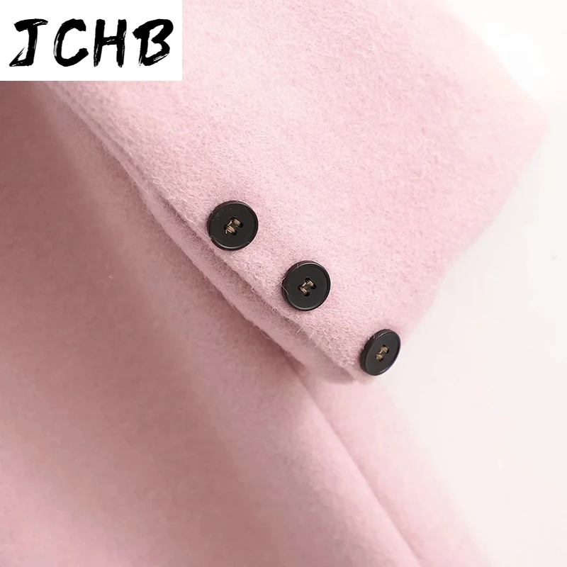 SHZQJCHB Chic Double Breasted Wool Coat Women Elegant Pockets Pink Long Outerwear Ladies Long Sleeve Overcoat Winter 2021
SHZQJCHB Chic Double Breasted Wool Coat Women Elegant Pockets Pink Long Outerwear Ladies Long Sleeve Overcoat Winter 2021