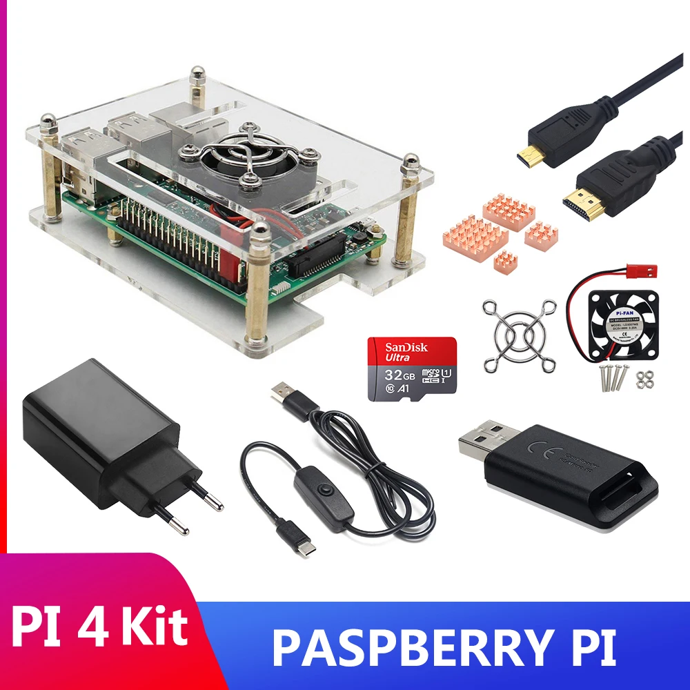 ITINIT R50 Raspberry Pi 4 with RAM 2/4/8GB Raspberry Pi 4 4GB 8GB Case Kits + 32/64 GB SD Card + HDMI Cable for RPI 4
ITINIT R50 Raspberry Pi 4 with RAM 2/4/8GB Raspberry Pi 4 4GB 8GB Case Kits + 32/64 GB SD Card + HDMI Cable for RPI 4