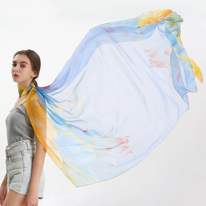 180*150cm Luxury Brand Women Silk Scarfs All-Match Chiffon Beach Scarves Spring Summer Shawls For Ladies Oversize bandana
180*150cm Luxury Brand Women Silk Scarfs All-Match Chiffon Beach Scarves Spring Summer Shawls For Ladies Oversize bandana