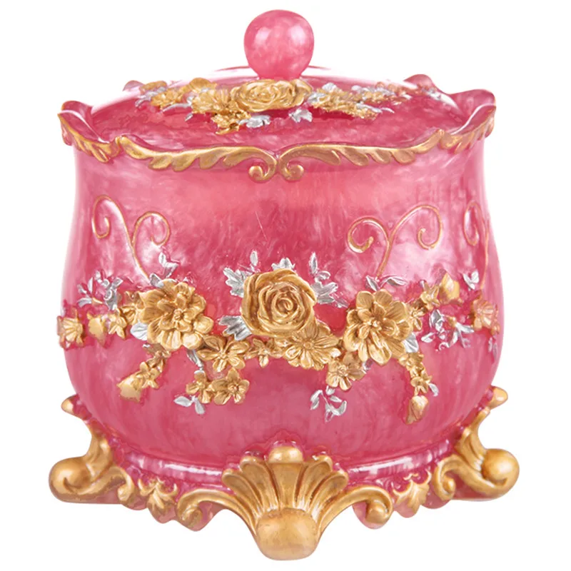 Trash Can Portable Desktop Storage Bin Resin Carved Office Bathroom Storage Organization With Lid Pink / Blue 14 * 13 * 11CM 
Trash Can Portable Desktop Storage Bin Resin Carved Office Bathroom Storage Organization With Lid Pink / Blue 14 * 13 * 11CM