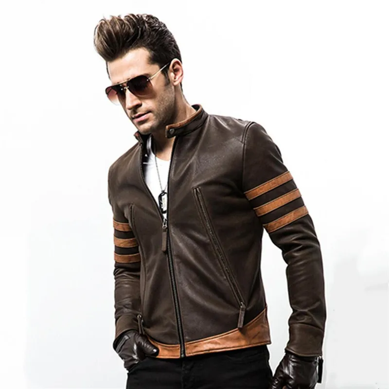 High-end brand men's zipper leather jacket Wolverine casual PU leather locomotive coat Logan bomber jacket slim coat size M-5XL
High-end brand men's zipper leather jacket Wolverine casual PU leather locomotive coat Logan bomber jacket slim coat size M-5XL