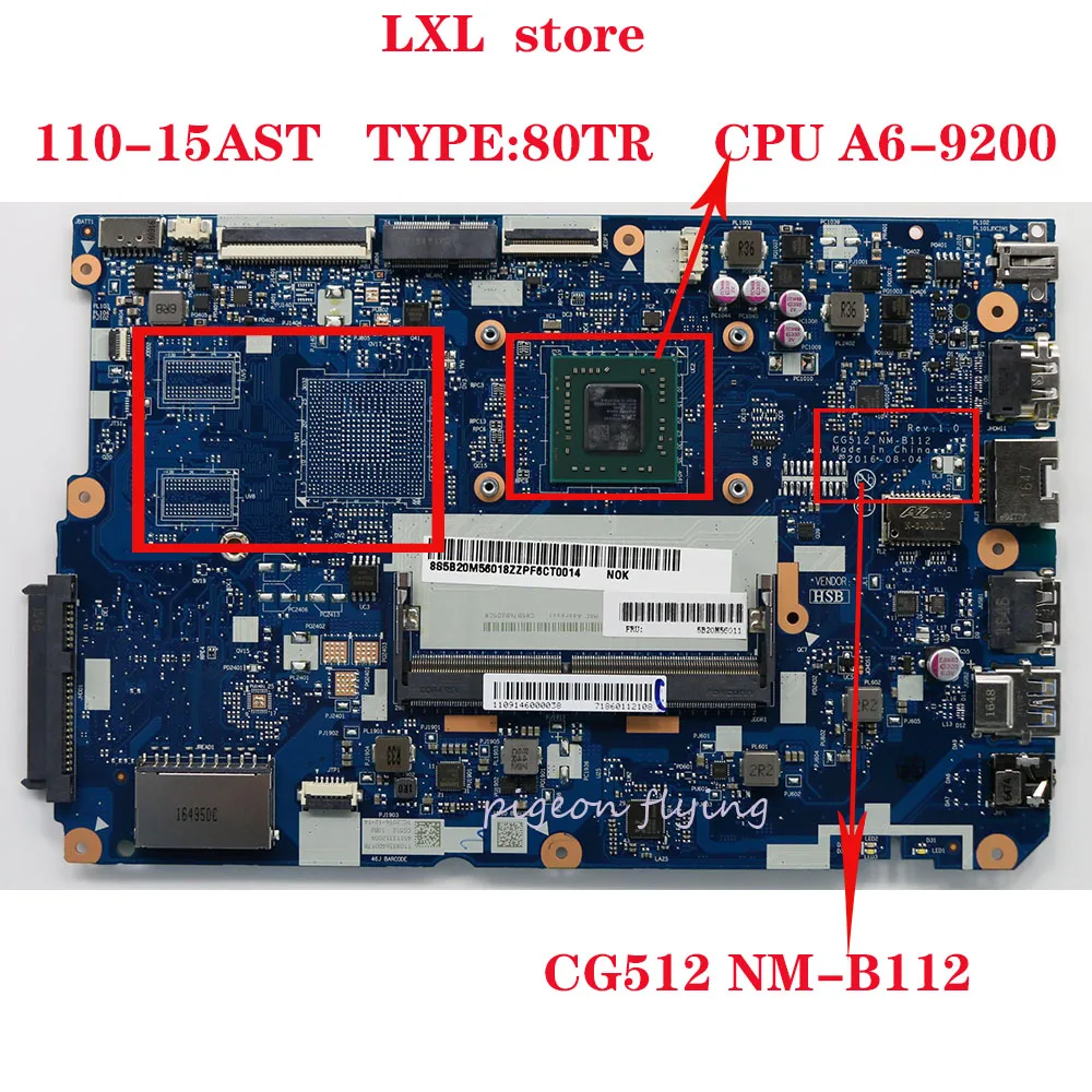 Новая материнская плата 80TR для lenovo 110 15 AST laotp P/N: CG512 CPU: DDR4 FRU 5B20M56021 5B20M56017 100% тест 0K