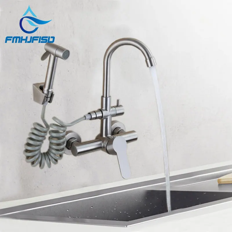 Two Outlet Brass Wall Mounted Bathroom Kitchen Faucet Mixer Tap Faucets singl Handle 360 Swivel Hot Cold Water Mixer Tap
Two Outlet Brass Wall Mounted Bathroom Kitchen Faucet Mixer Tap Faucets singl Handle 360 Swivel Hot Cold Water Mixer Tap