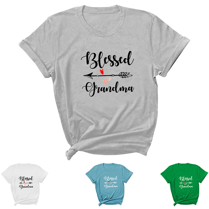 Blesscd Grandma Letter Print Women T Shirt Short Sleeve O Neck Loose Women Tshirt Ladies Tee Shirt Tops Clothes Camisetas Mujer
Blesscd Grandma Letter Print Women T Shirt Short Sleeve O Neck Loose Women Tshirt Ladies Tee Shirt Tops Clothes Camisetas Mujer