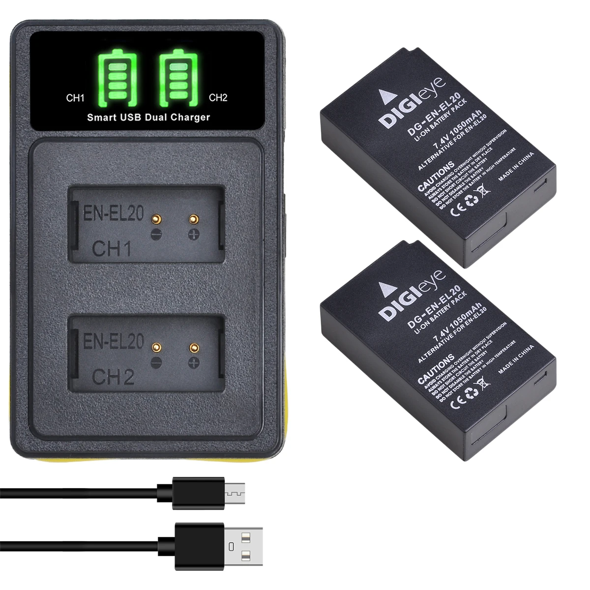 Аккумулятор 1050 мА · ч EN-EL20 EN EL20 EN EL20a + зарядное устройство USB Type-C с ЖК-дисплеем для Nikon Coolpix P1000 Nikon1 J1, J2, J3 Nikon1 AW1
Аккумулятор 1050 мА · ч EN-EL20 EN EL20 EN EL20a + зарядное устройство USB Type-C с ЖК-дисплеем для Nikon Coolpix P1000 Nikon1 J1, J2, J3 Nikon1 AW1