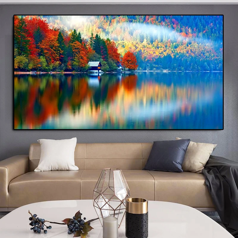 Forest Fall Leaves Landscape Canvas Painting Wall Art Natural Lake Scenery Posters and Prints Pictures for Living Room Decor
Forest Fall Leaves Landscape Canvas Painting Wall Art Natural Lake Scenery Posters and Prints Pictures for Living Room Decor