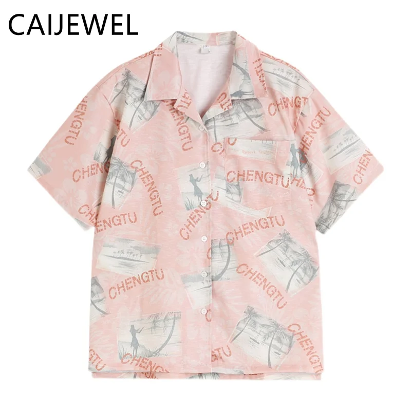 Women Button Up Shirt New 2022 Casual Summer Printing Streetwear Short Sleeve Polo Collar TOP Korean Fashion Baggy Female Blouse
Women Button Up Shirt New 2022 Casual Summer Printing Streetwear Short Sleeve Polo Collar TOP Korean Fashion Baggy Female Blouse