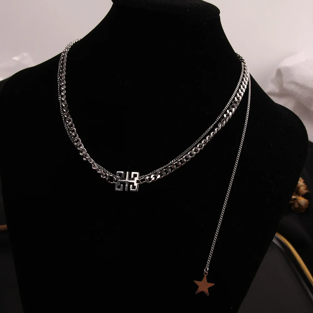 Fashion retro titanium steel star necklace stainless steel necklace wild clavicle chain jewelry hot sale
Fashion retro titanium steel star necklace stainless steel necklace wild clavicle chain jewelry hot sale