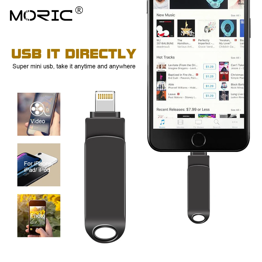 USB Flash Drive For iPhone X/8/7/7 Plus/6/6s/5/SE/ipad 2 IN 1 Pen Drive Memory Stick 16GB 32GB 64GB 128GB metal Pendrive usb 3.0
USB Flash Drive For iPhone X/8/7/7 Plus/6/6s/5/SE/ipad 2 IN 1 Pen Drive Memory Stick 16GB 32GB 64GB 128GB metal Pendrive usb 3.0