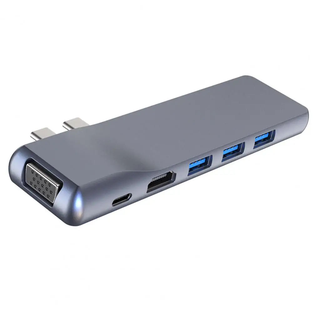8in1 Dual Type C to VGA 3 USB3.0 Ports Micro-SD TF Card Hub Dock Adapter Metal Computer Accessories for MacBook Pro
8in1 Dual Type C to VGA 3 USB3.0 Ports Micro-SD TF Card Hub Dock Adapter Metal Computer Accessories for MacBook Pro