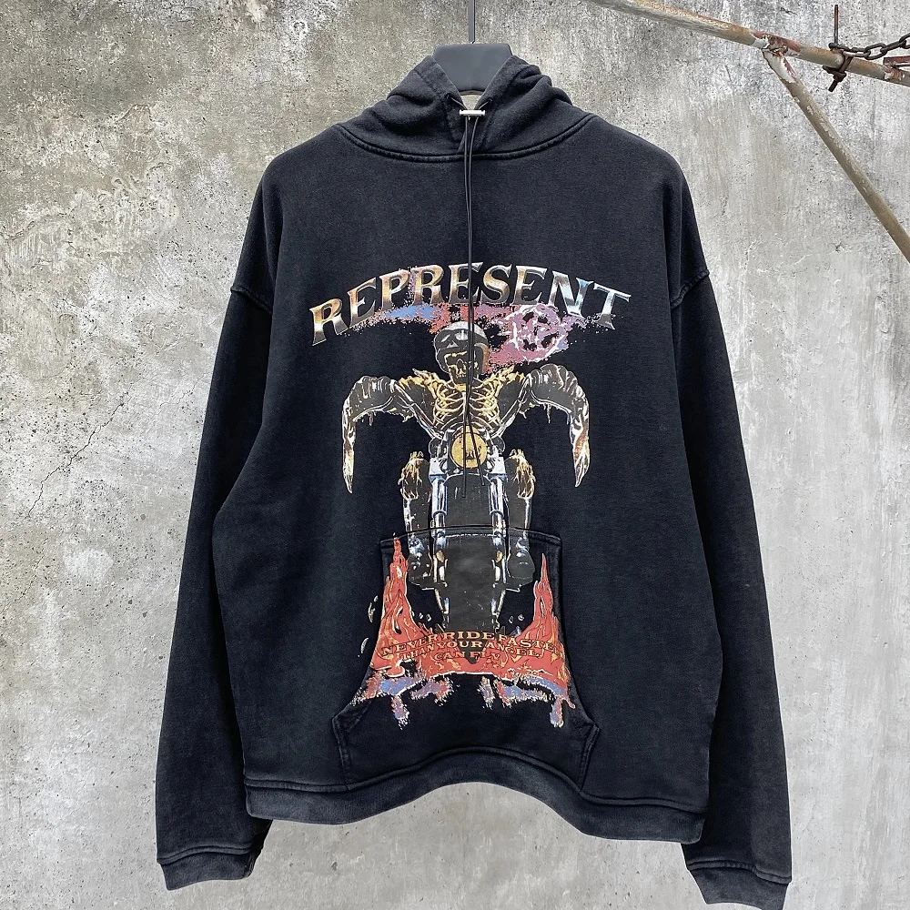 Destroy REPRESENT Hoodie Men Women Skull Riding Motorcycle Printing Vintage Pullovers Oversized Streetwear Sweatshirts
Destroy REPRESENT Hoodie Men Women Skull Riding Motorcycle Printing Vintage Pullovers Oversized Streetwear Sweatshirts