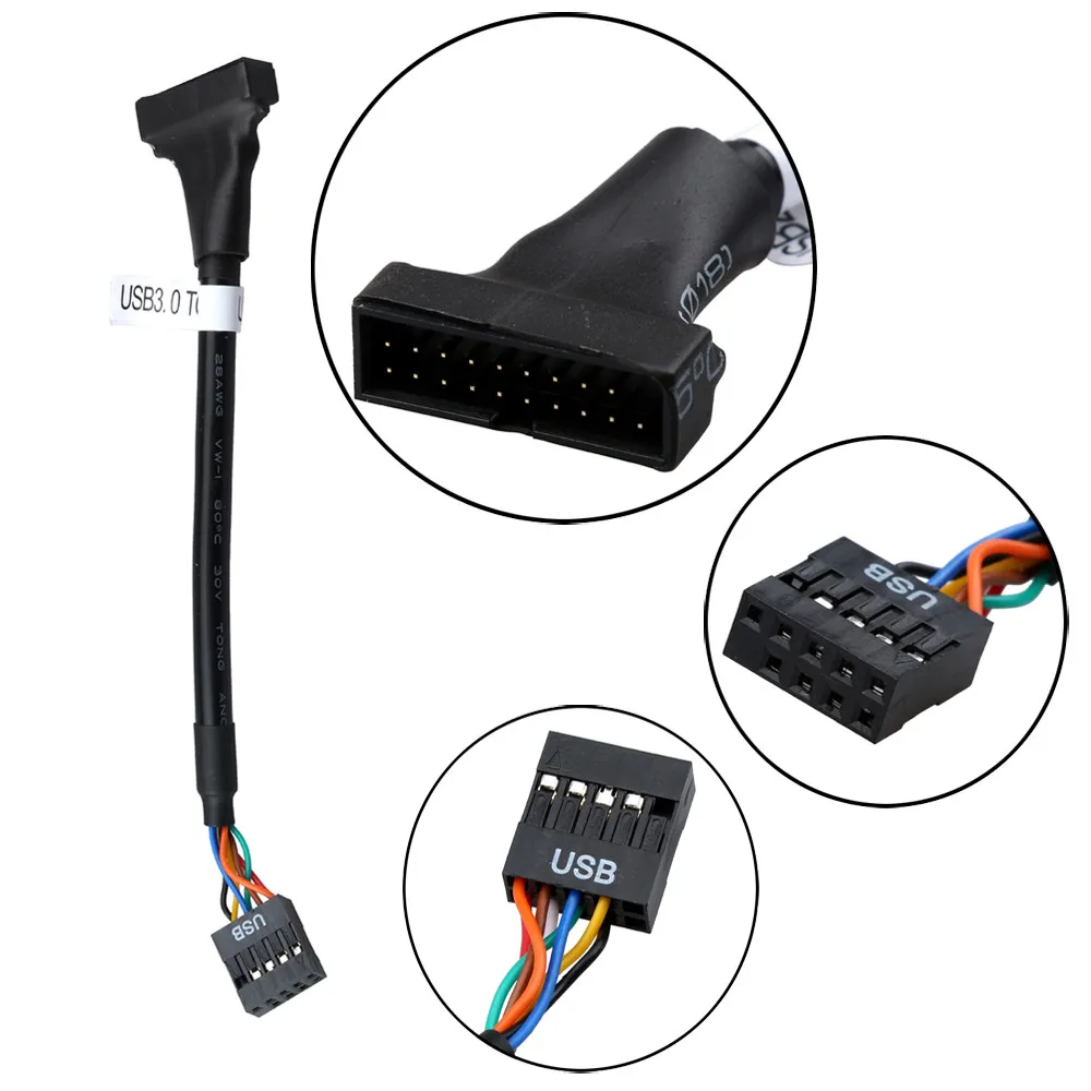 12 см 19pin Usb3.0 папа к 9pin Usb2.0 Женский Материнская плата кабель адаптер конвертер Usb 3 0