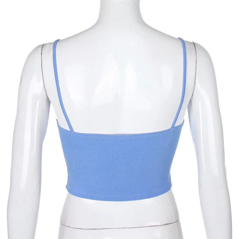 2020 Summer sexy halter Ruffled Pleated Solid color Camisole women