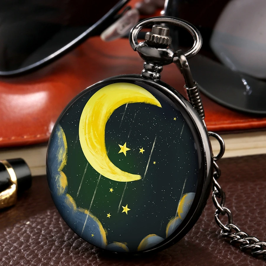Romantic Moon Stars Meteor Shower Quartz Pocket Watch Chain FOB Clock Digital Dial Cosplay Gifts Lucky Clocks For Girls Women
Romantic Moon Stars Meteor Shower Quartz Pocket Watch Chain FOB Clock Digital Dial Cosplay Gifts Lucky Clocks For Girls Women