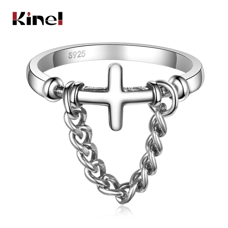 Kinel 925 Sterling Silver Cross Chain Rings for Women Simple Stackable Finger Ring Wedding Fashion Silver Jewelry
Kinel 925 Sterling Silver Cross Chain Rings for Women Simple Stackable Finger Ring Wedding Fashion Silver Jewelry