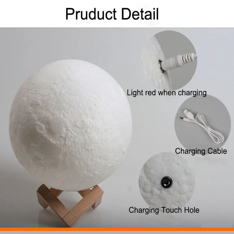 Touch Clap Remote 3D Print Moon Lamp 16 Colors Change Night Light Family Friend Gifts Home Bedroom Study Atmosphere Decor
Touch Clap Remote 3D Print Moon Lamp 16 Colors Change Night Light Family Friend Gifts Home Bedroom Study Atmosphere Decor