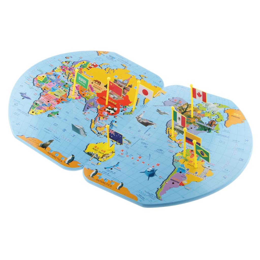 Wooden World Map and 36 Flags Matching Puzzle Wall Map Geography Kids Educational Toy
Wooden World Map and 36 Flags Matching Puzzle Wall Map Geography Kids Educational Toy