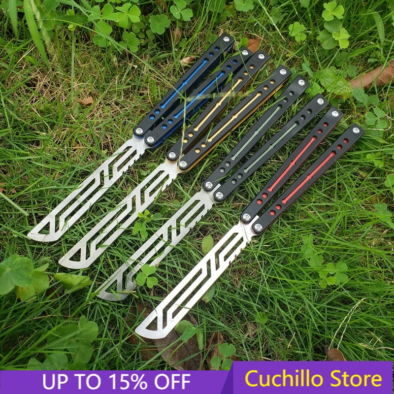 Butterfly Knife Trainer Theone Nautilus Bushings Knife EDC Pocket Tactical Knife Black Channel Aluminum+G10 Handle 440 Blade 
Butterfly Knife Trainer Theone Nautilus Bushings Knife EDC Pocket Tactical Knife Black Channel Aluminum+G10 Handle 440 Blade