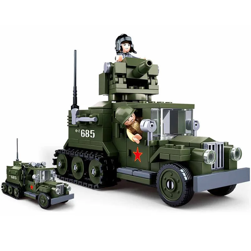 Sluban Military Series Rebirth in World War II-Garth Semi-tracked Truck Light Tank Building Block Scene Toys
Sluban Military Series Rebirth in World War II-Garth Semi-tracked Truck Light Tank Building Block Scene Toys