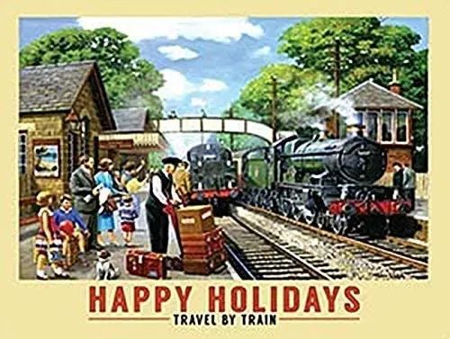 Happy Holidays Travel by Train Decor Aluminum Metal Signs 
Happy Holidays Travel by Train Decor Aluminum Metal Signs