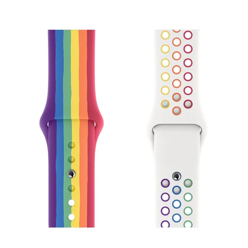 Ремешок Pride Edition для apple watch band 44 мм 40 42 38 спортивный Воздухопроницаемый