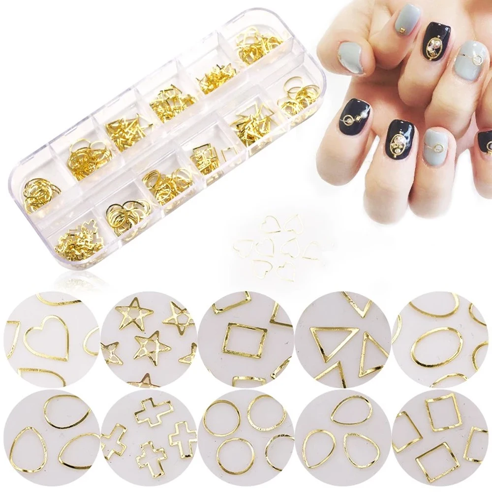 Metal Nail Art Rivet Charms Gold 6 Models/Box Studs Nail Charms Cross/Hearts/Triangle...Shape Nail 3D Charms Alloy Nail Decor JK
Metal Nail Art Rivet Charms Gold 6 Models/Box Studs Nail Charms Cross/Hearts/Triangle...Shape Nail 3D Charms Alloy Nail Decor JK