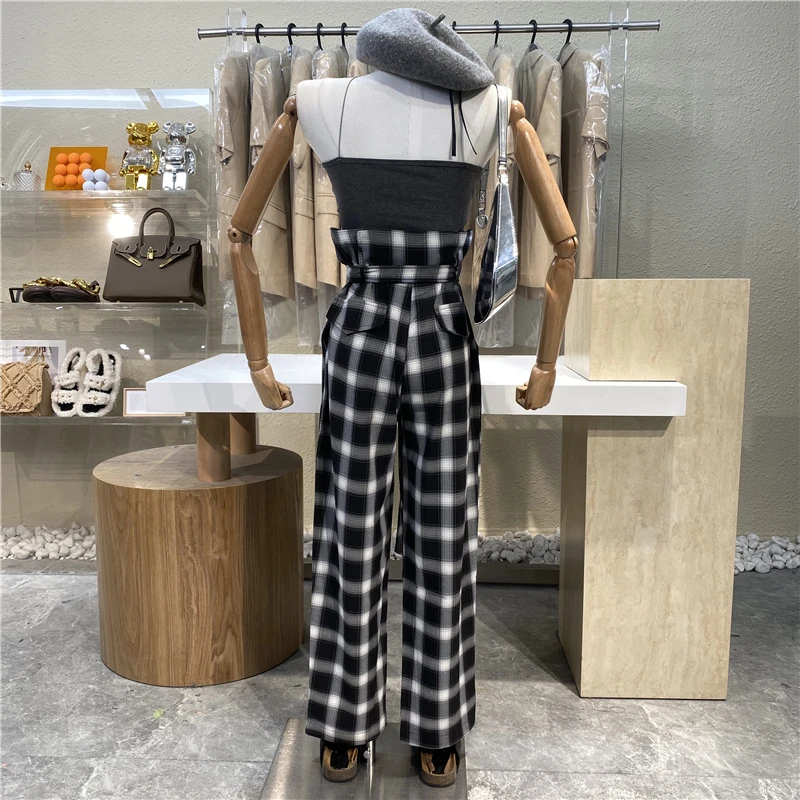 2021 Summer Waist Lace Up Casual Pants for Women Contrast Color Plaid Pants Female Loose Sports Wide Leg Trousers
2021 Summer Waist Lace Up Casual Pants for Women Contrast Color Plaid Pants Female Loose Sports Wide Leg Trousers