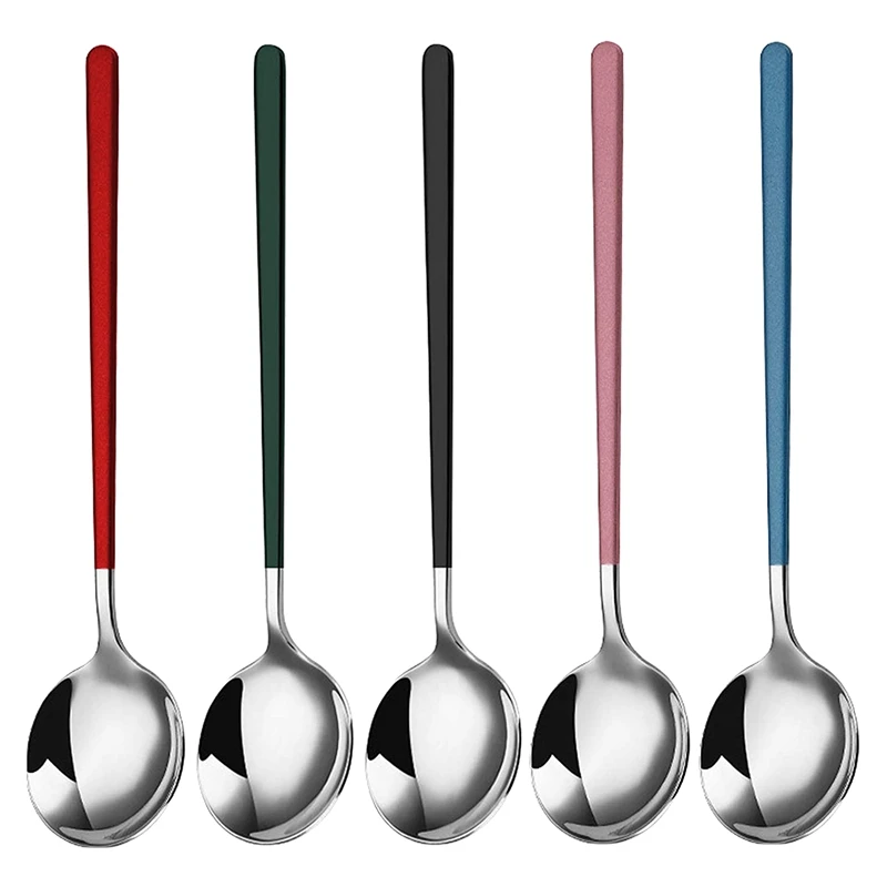 5 Pack Soup Spoons,Stainless Steel Ice Cream Soup Spoons Coffee Spoons Teaspoons,For Dinner Long Handle Table Spoon
5 Pack Soup Spoons,Stainless Steel Ice Cream Soup Spoons Coffee Spoons Teaspoons,For Dinner Long Handle Table Spoon