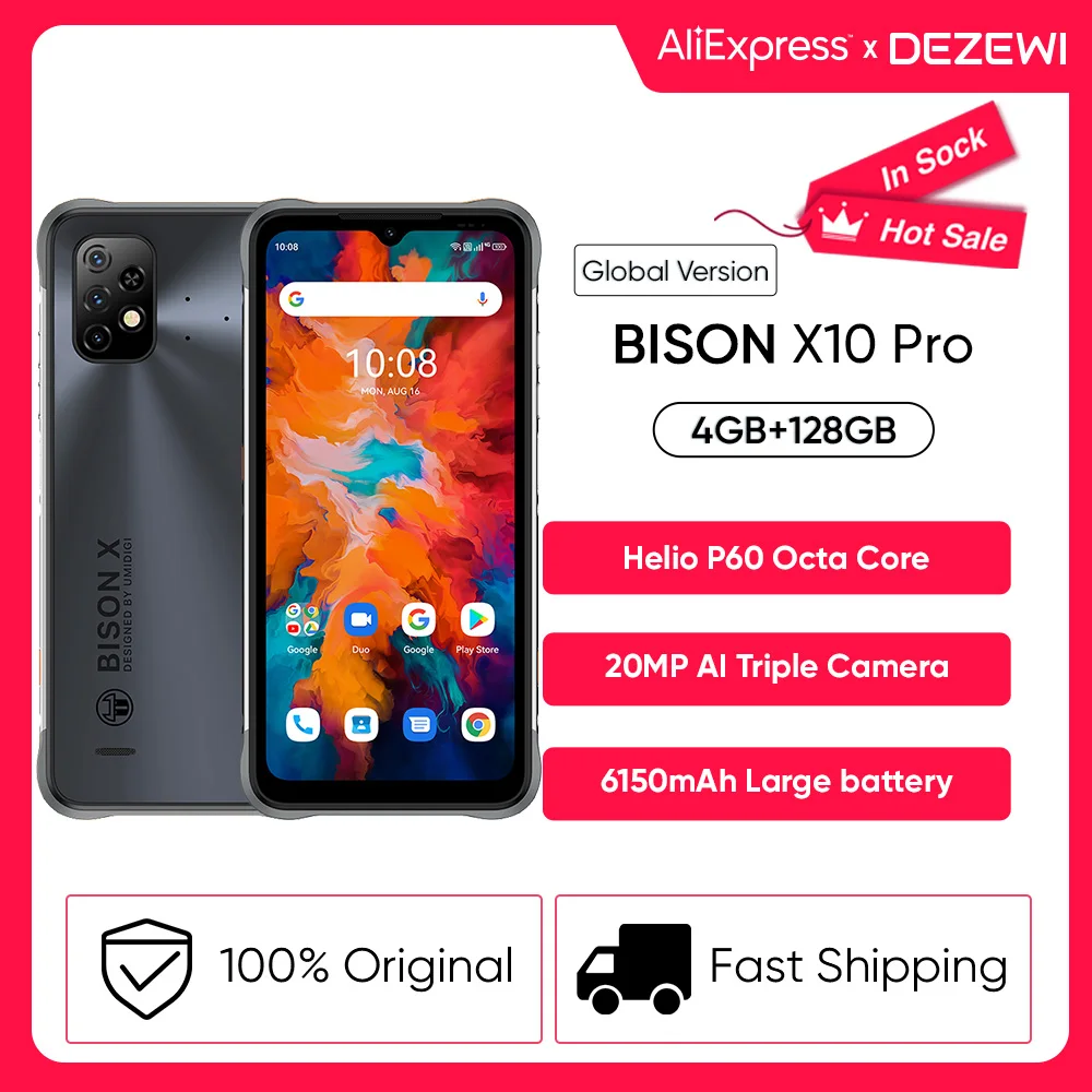 Смартфон UMIDIGI BISON X10 Pro, восемь ядер, экран 6,53 дюйма, тройная камера 20 МП, аккумулятор 6150 мАч
Смартфон UMIDIGI BISON X10 Pro, восемь ядер, экран 6,53 дюйма, тройная камера 20 МП, аккумулятор 6150 мАч