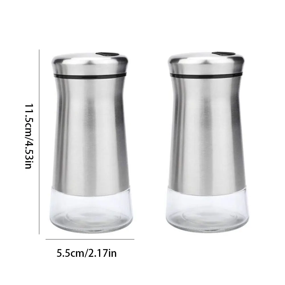 2PCS Salt Pepper Shaker Stainless Steel Spices Dispenser Seasoning Jar With Pour Holes Pepper Mill And Salt Shaker Spice Tools
2PCS Salt Pepper Shaker Stainless Steel Spices Dispenser Seasoning Jar With Pour Holes Pepper Mill And Salt Shaker Spice Tools
