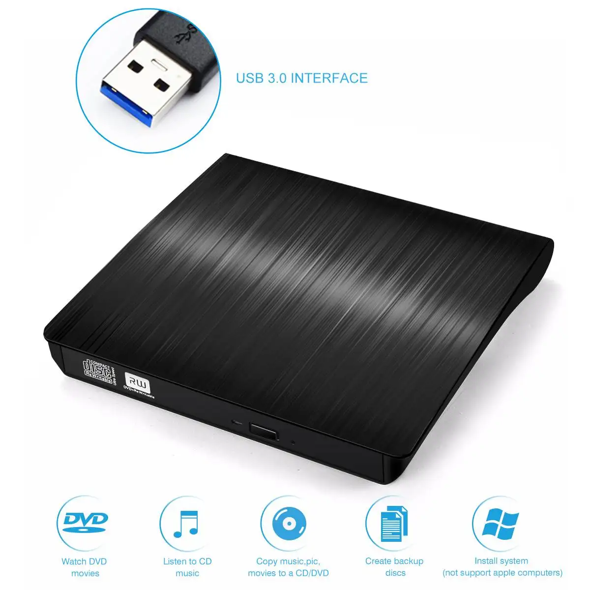 LEORY USB 3,0 DVD-RW Внешний оптический привод тонкий CD ROM устройство для чтения дисков DVD RW устройство записи дисков для настольного ноутбука планшета DVD плеера
LEORY USB 3,0 DVD-RW Внешний оптический привод тонкий CD ROM устройство для чтения дисков DVD RW устройство записи дисков для настольного ноутбука планшета DVD плеера