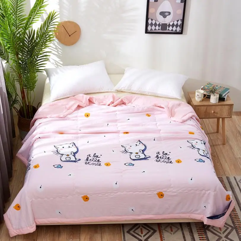 Summer Washed Polyester Air-conditioning Quilt Soft Breathable Cool Blanket Thin Pastoral Cartoon Bedspread Bed Cover Comforter
Summer Washed Polyester Air-conditioning Quilt Soft Breathable Cool Blanket Thin Pastoral Cartoon Bedspread Bed Cover Comforter