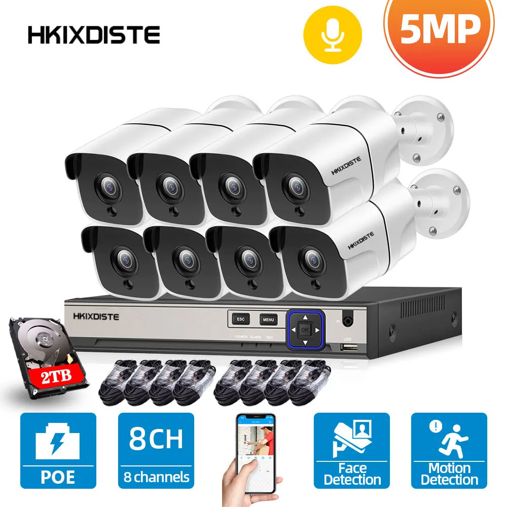 Plug and play POE NVR 8CH Xmeye CCTV Face Identify System Audio 5MP Bullet POE IP Camera IR Day/Night Security Surveillance Kits
Plug and play POE NVR 8CH Xmeye CCTV Face Identify System Audio 5MP Bullet POE IP Camera IR Day/Night Security Surveillance Kits