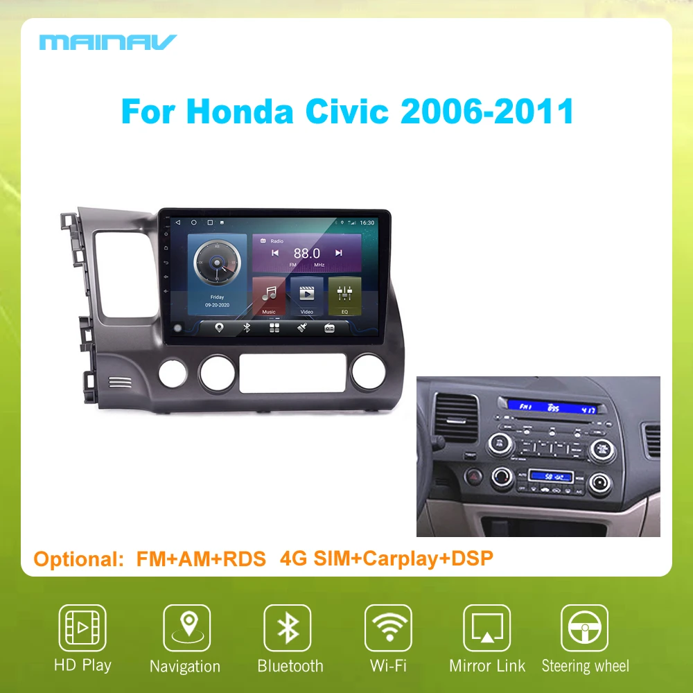 Автомобильная Мультимедийная система, автомагнитола под управлением Android 10, с GPS Навигатором, для DSP CarPlay, Honda Civic 2006-2011, Типоразмер 10 дюймов
Автомобильная Мультимедийная система, автомагнитола под управлением Android 10, с GPS Навигатором, для DSP CarPlay, Honda Civic 2006-2011, Типоразмер 10 дюймов