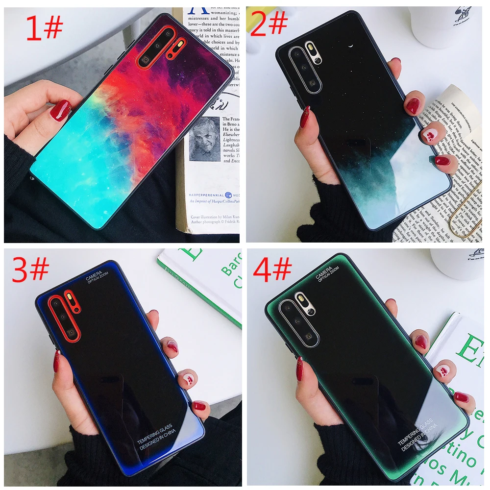 Фото Стеклянный чехол для Huawei Honor 8X 9X Mate 20 Nova 3 4 4E 5 5i P20 P30 Pro Lite Y9 2019 Мягкий стеклянный со