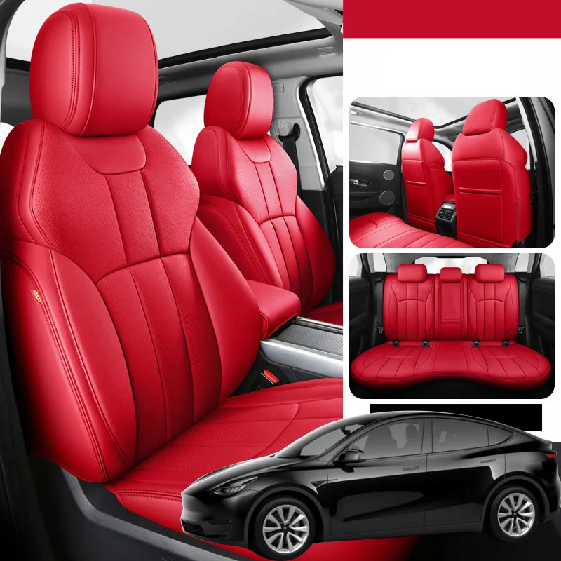 Genuine Leather Car seat cover set For Tesla model y 2021 Interior details automotive goods auto accessories in the salon 
Genuine Leather Car seat cover set For Tesla model y 2021 Interior details automotive goods auto accessories in the salon