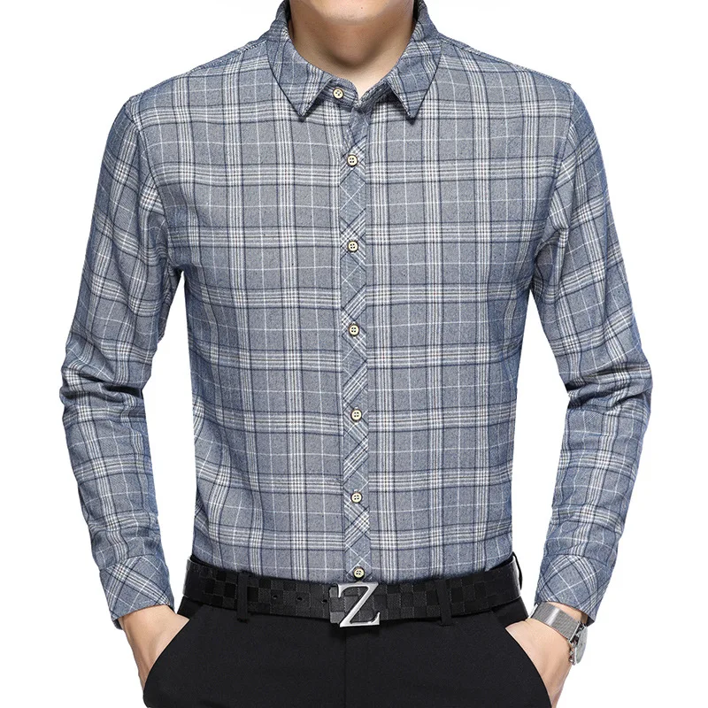 Autumn men's Plaid Shirt middle age autumn long sleeve shirt fashion men's high quality inch Shirt Top
Autumn men's Plaid Shirt middle age autumn long sleeve shirt fashion men's high quality inch Shirt Top