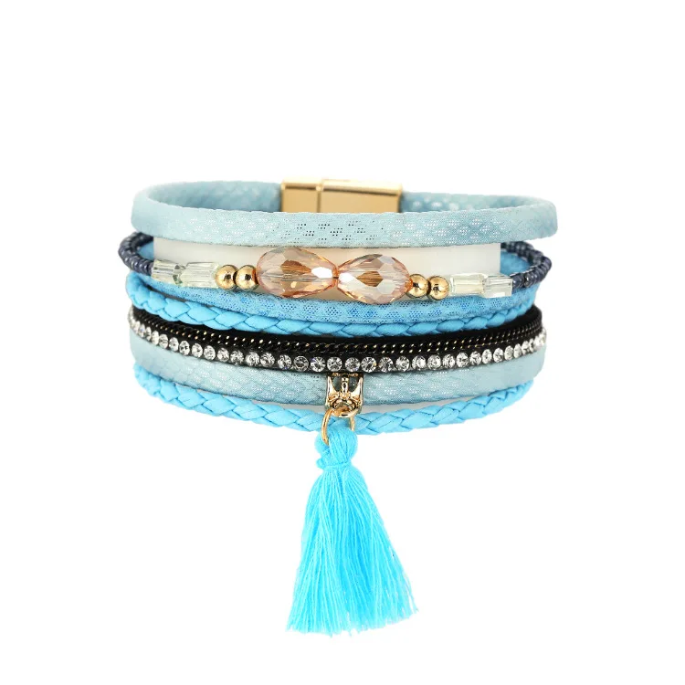 ORNAPEADIA New Ethnic Style Tassel Bracelet Bohemian Multi-layer Crystal Magnetic Buckle Fashion Jewelry Personality Bracelet 
ORNAPEADIA New Ethnic Style Tassel Bracelet Bohemian Multi-layer Crystal Magnetic Buckle Fashion Jewelry Personality Bracelet