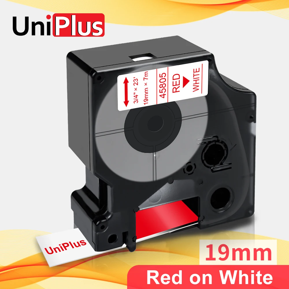 UniPlus 19mm Label Tape Compatible Dymo Tape D1 45805 Red on White 7m Long for Dymo Label Maker Machine LabelManager 450D 500TS
UniPlus 19mm Label Tape Compatible Dymo Tape D1 45805 Red on White 7m Long for Dymo Label Maker Machine LabelManager 450D 500TS