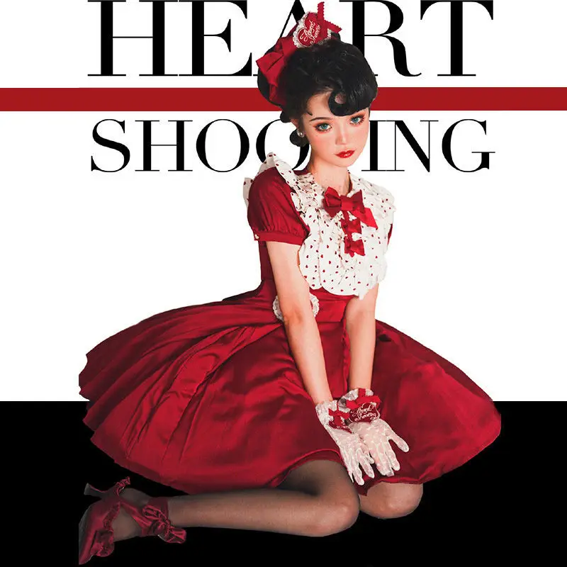 Lolita Retro OP Dress Lolita Short Sleeve Heartbeat OP Summer Medieval Gothic Dress For Girls 80s 90s Cosplay
Lolita Retro OP Dress Lolita Short Sleeve Heartbeat OP Summer Medieval Gothic Dress For Girls 80s 90s Cosplay