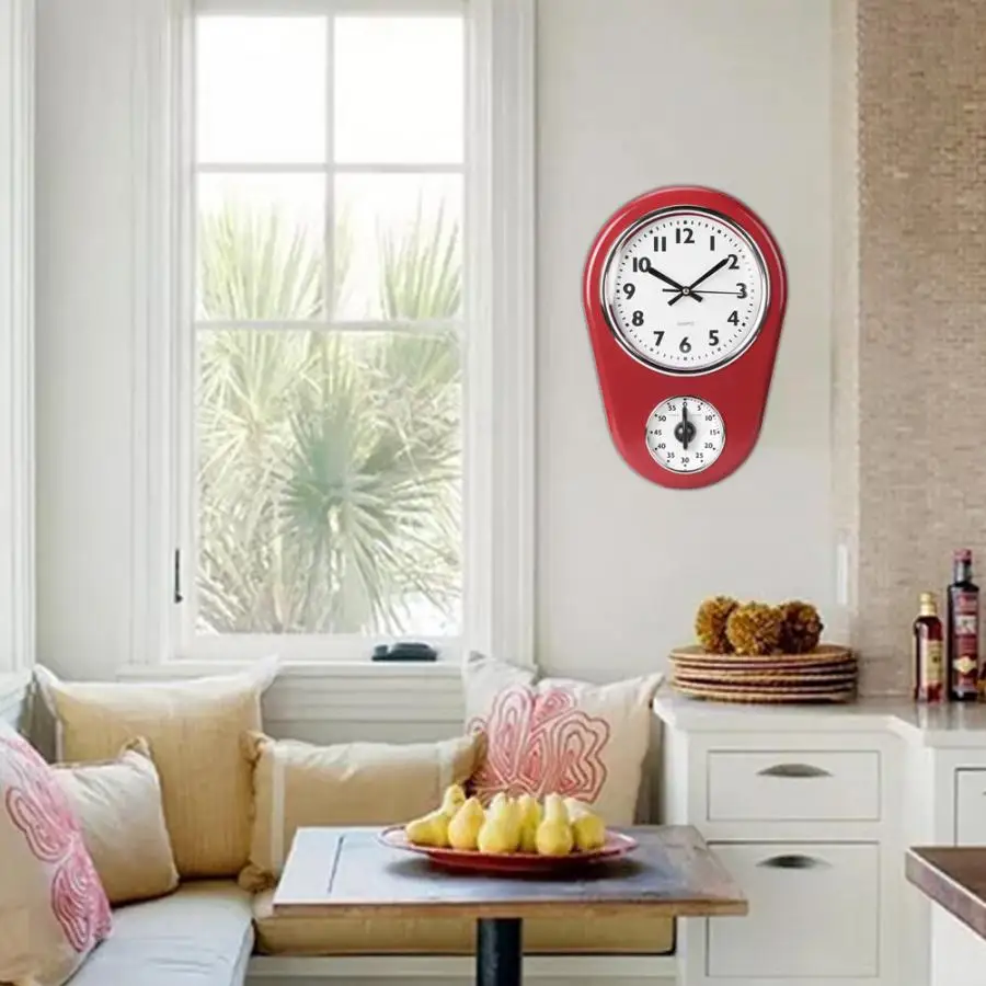 Винтажные настенные большие часы Висячие домашний кухонный таймер гостиная Diy