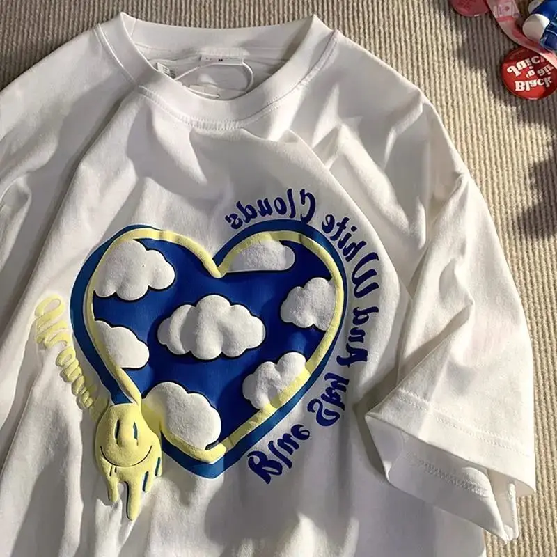 100% cotton love foam letter printed short sleeve T-shirt women loose 2021 new ins lovers coat tide
100% cotton love foam letter printed short sleeve T-shirt women loose 2021 new ins lovers coat tide