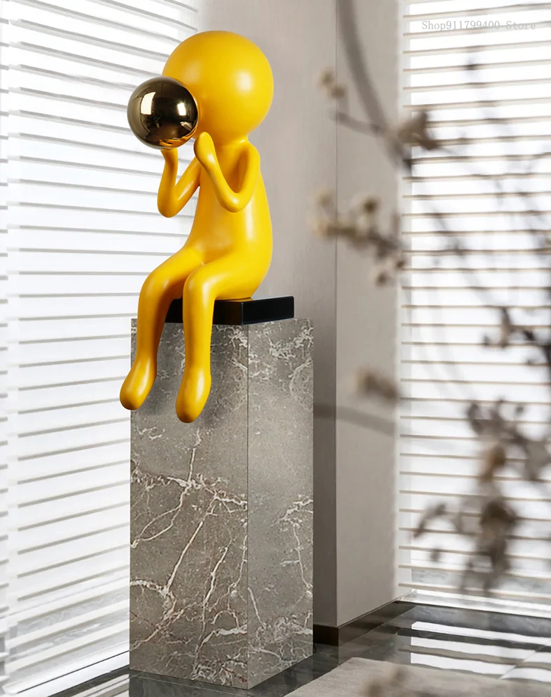 Abstract Xiao Huang character ornaments hot shopping mall net red thinker cartoon sculpture home accessories
Abstract Xiao Huang character ornaments hot shopping mall net red thinker cartoon sculpture home accessories