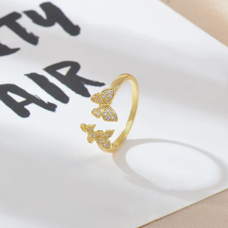 Design sense lady butterfly opening ring Korean fashion female accessories sexy zircon insect ring student adjustable ring
Design sense lady butterfly opening ring Korean fashion female accessories sexy zircon insect ring student adjustable ring