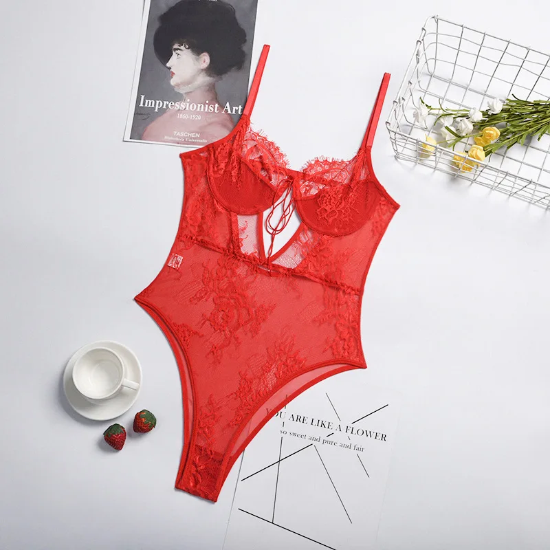 Sexy Lingerie Women Lace Sheer Bodysuit Exotic See Through Costume Strappy Underwear Transparent Crotchless Body Suit Clothing
Sexy Lingerie Women Lace Sheer Bodysuit Exotic See Through Costume Strappy Underwear Transparent Crotchless Body Suit Clothing