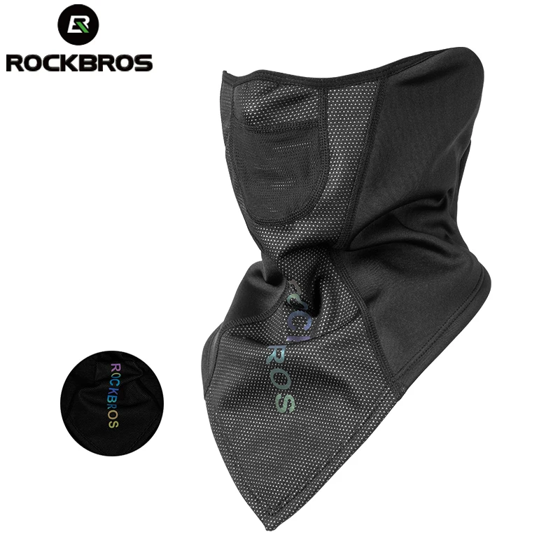 ROCKBROS зимняя ветрозащитная Лыжная маска шарф теплый флис термо дышащий Велоспорт